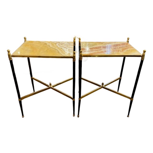 Pair of Italian Jansen Manner Side Tables For Sale