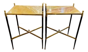 Pair of Italian Jansen Manner Side Tables