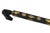 Early 20th Century Alligator Carved Wood Gold Leaf Amber Inlaid Black Lacquer Walking Stick Cane For Sale - Image 5 of 18