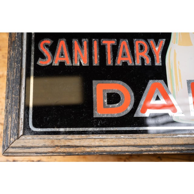 Early 20th Century Illuminated Glass Storefront Sanitary Infant Dairy Sign For Sale - Image 10 of 18