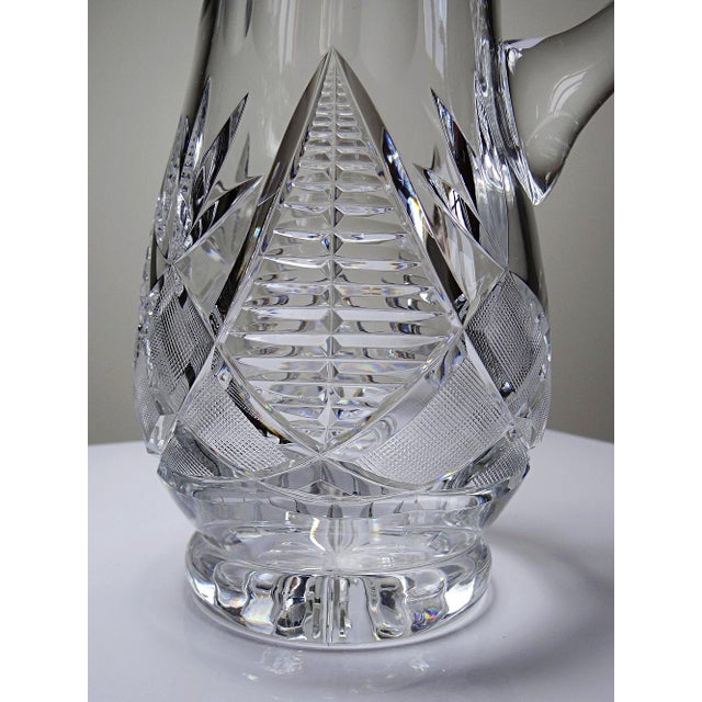 Large Cut Crystal Water Pitcher, 1980s For Sale - Image 9 of 11