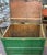 Early 20th Century Primitive Folk Art Green Painted Trunk or Hinged Storage Trunk, Chest For Sale - Image 5 of 8