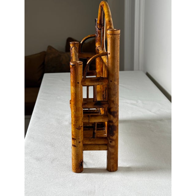 Vintage Coastal Burnt Bamboo Letter Holder Desk Accessory For Sale - Image 10 of 12