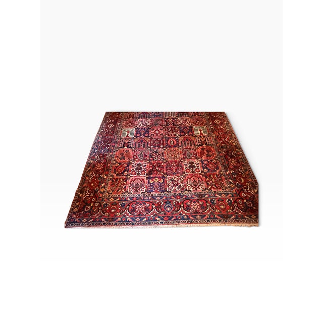 Vintage Hand Made Bakhtiari Persian Wool Rug.