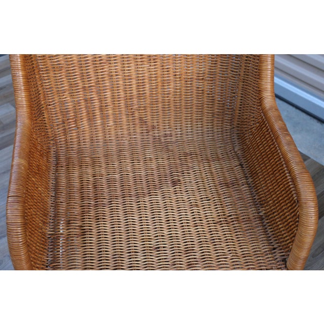 Pair of Vintage Harvey Probber Model D43 Wicker Cantilever Armchairs, 1970s For Sale - Image 9 of 17