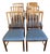 Set of Six Mid Century Modern Teak Frame Dining Chairs c.1960 For Sale