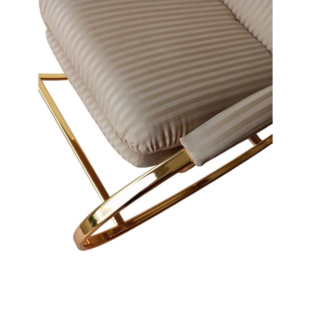 Rocking Chair in Brass and Fabric by Guido Faleschini, 1970s For Sale - Image 10 of 15