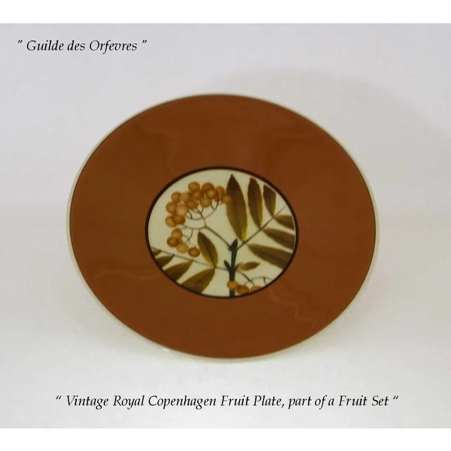 1950s 1950’s Vintage Royal Copenhagen Fruit Orange Decoration Plates- Set of 7 For Sale - Image 5 of 10