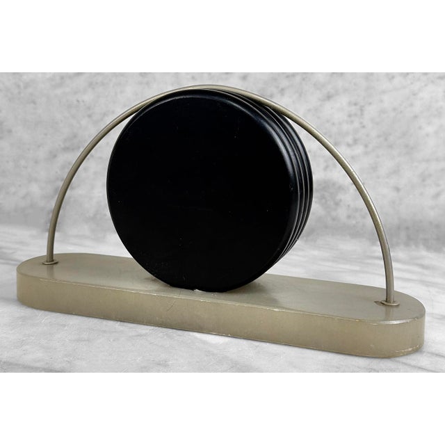 Vintage Art Deco Italian Alabaster Mantle Clock For Sale - Image 4 of 13