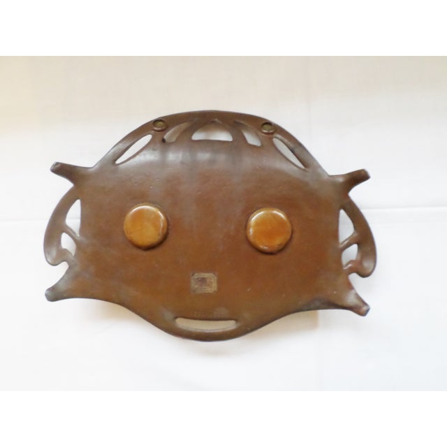 Late 19th Century Antique Art Nouveau Austria Geschutzt Double Inkwell W Pen Holder, Flower Design For Sale - Image 5 of 7