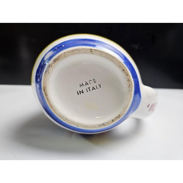 Mid 19th Century 10” Italian Deruta Hand-Painted Maiolica “Rooster of Fortune” Pitcher For Sale - Image 4 of 7