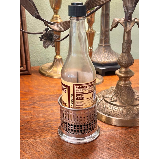 Sheffield Silver Co. Vintage Sheffield Silver Co. Art Deco Silver Plate Condiment Holder or Jar Sleeve For Sale - Image 4 of 8