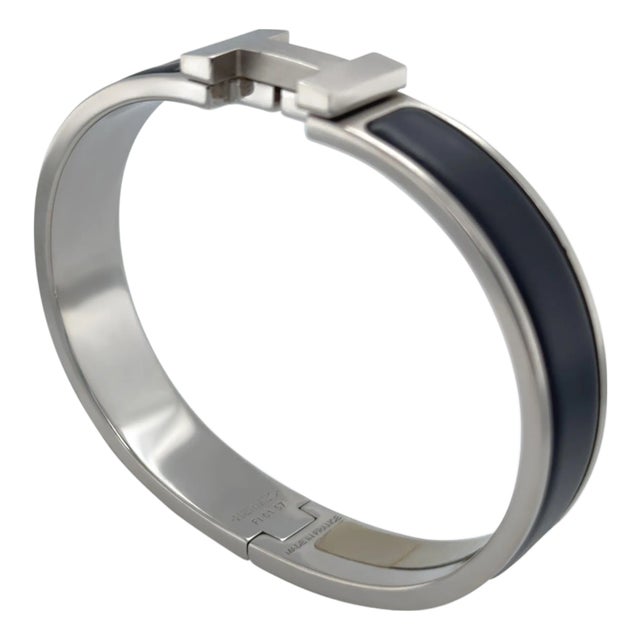 Hermès Clic H Bracelet Palladium-Plated Black For Sale