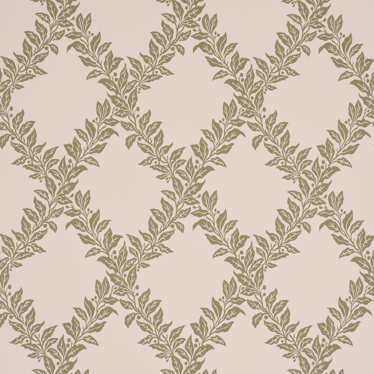 Sample - Schumacher Tyninghame Trellis Wallcovering In Sage | Chairish
