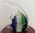 Art Deco VTG Hand Blown Murano Style Glass Large Colorful Striped Fish Figurine Sculpture For Sale - Image 3 of 8