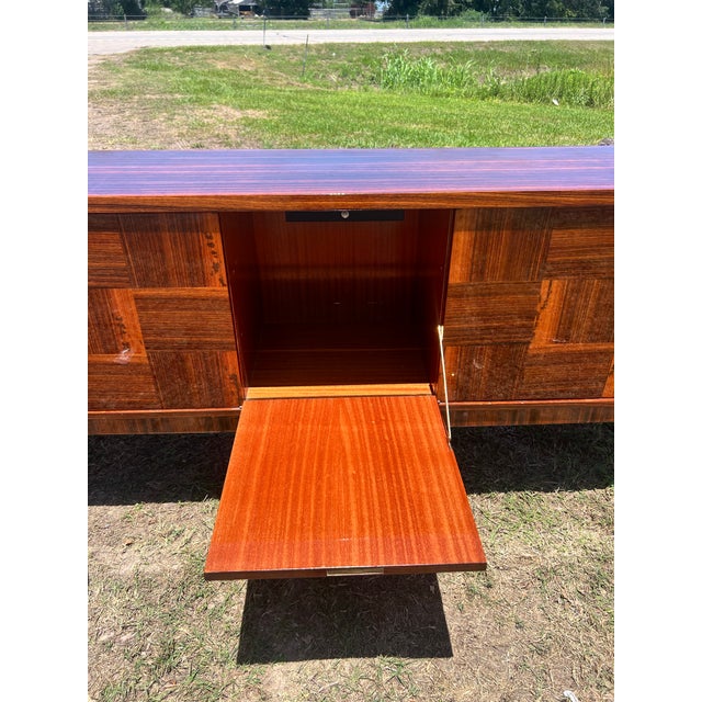 Wood French Art Deco Modern 1940's Macassar Sideboard or Buffet For Sale - Image 7 of 12