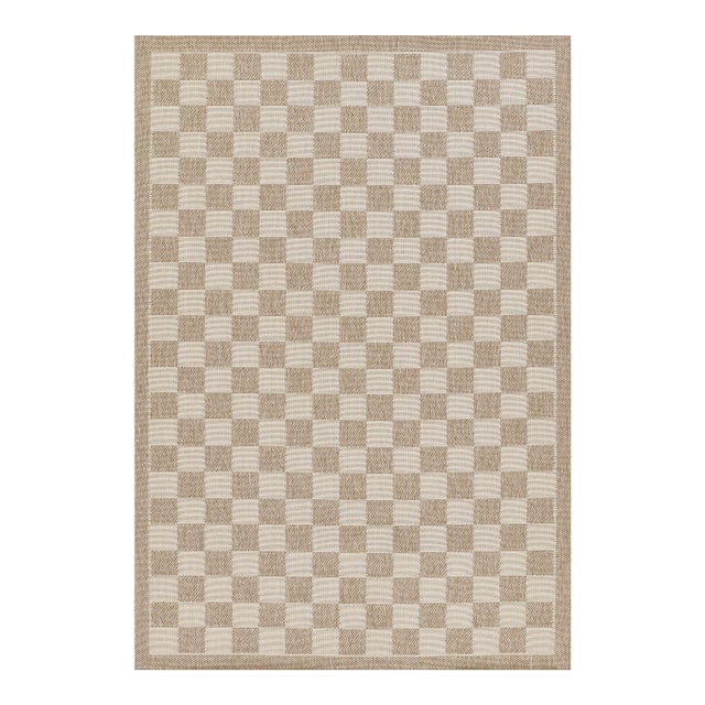 Erin Gates by Momeni Saybrook Check Grey Indoor/Outdoor Area Rug 9' X 12' For Sale