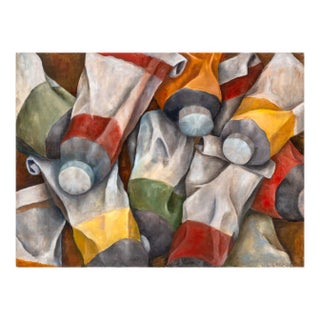 Italian School Paint Tubes Oil on Canvas For Sale