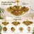 Handmade Brass Flower Ceiling Light, 3 Tier Hammered Floral Chandelier, Art Deco Lotus Semi Flush Mount, Luxury Brass Ceiling Fixture 28 Inches For Sale - Image 9 of 15