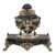 Rare French Bloodstone Sterling Silver Cherub Mounted Inkwell, Circa 1920 For Sale