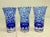 1950s Vintage Elaborate Cut to Clear Crystal Glass Czech Cobalt Blue Shot Glasses - Set of 3 For Sale - Image 5 of 11