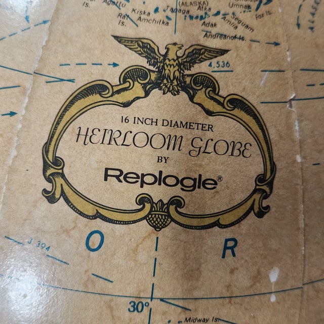 Vintage Replogle Heirloom 16" Illuminated Floor Globe For Sale - Image 12 of 13