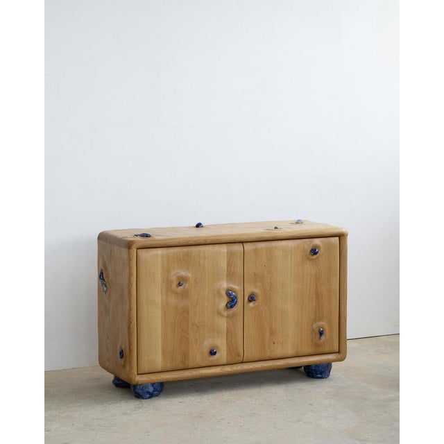 White Oak and Glazed Ceramic Credenza by Alexander Knysch For Sale - Image 4 of 12