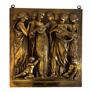 F. Barbedienne Foundry 19th Cen. Bronze Neoclassical Wall Plaque