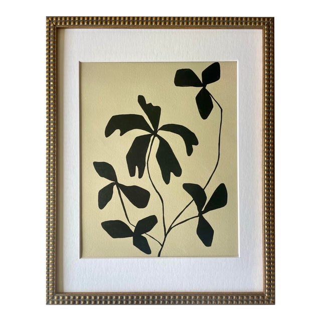 2026 "L'Aiuola Bruciata Series No. 6" Abstract Botanical Painting on Paper by Artist r.k. Red For Sale