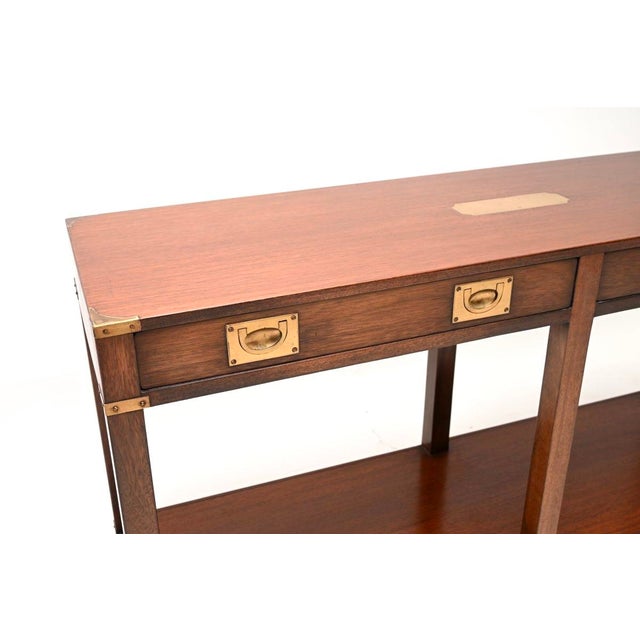 Military Campaign Console Table, 1930s For Sale - Image 9 of 12