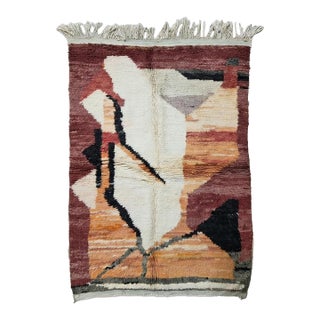 Authentic Terracotta Wool Rug - 6.3 X 4.3 Ft For Sale