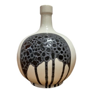Vintage Mid-Century Modern Israeli Hand-Painted Ceramic Vase Made by Lapid - Circa 1960’s For Sale