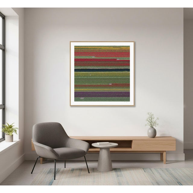 Contemporary "AV_Tulip_Fields_037" Contemporary Aerial View Limited Edition Photograph by Bernhard Lang For Sale - Image 3 of 12