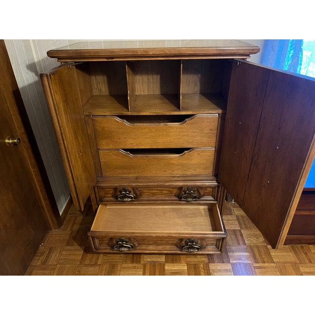 Spanish Revival 1970s Mediterranean / Spanish Revival Solid Wood Armoire For Sale - Image 3 of 3