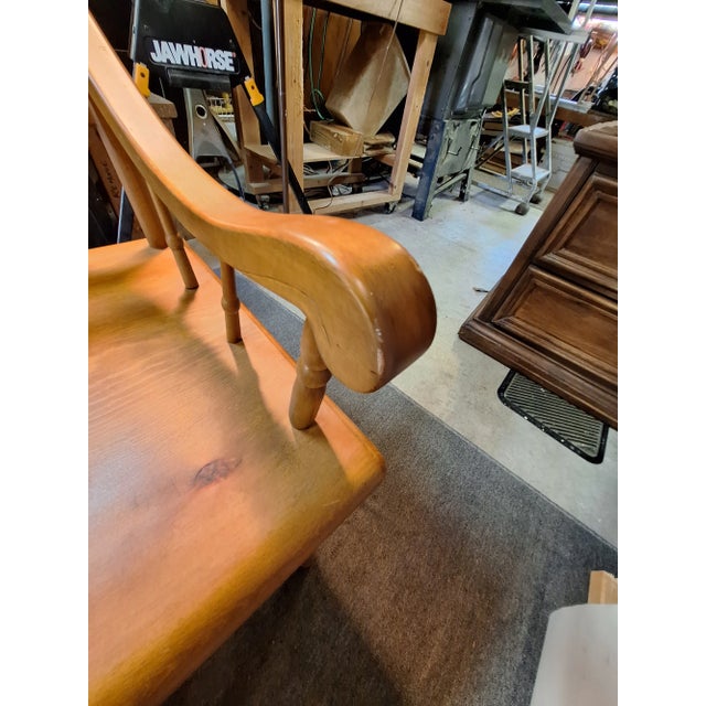 Antique American Colonial Spindle Back Bench For Sale - Image 11 of 11