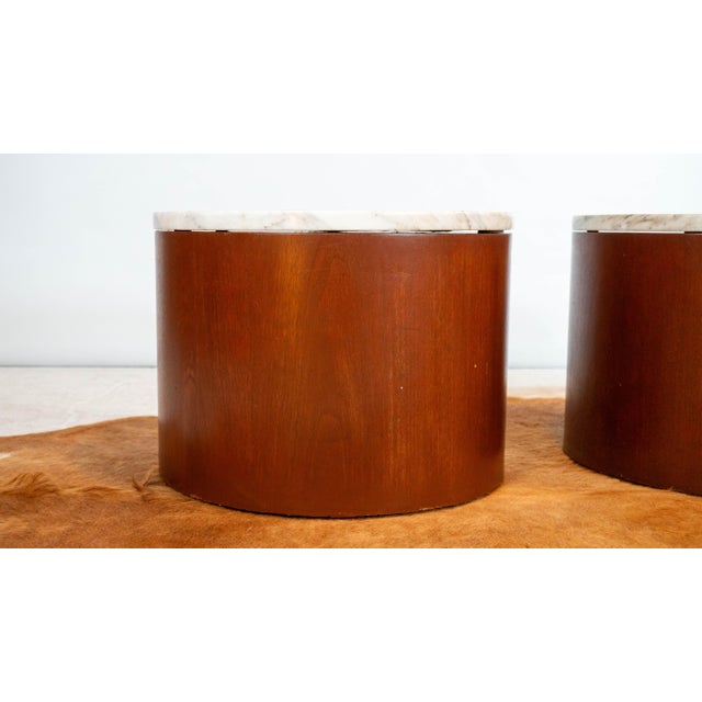 1980s Architectural Supplements for Habitat Carrara Marble Drums - A Pair For Sale - Image 13 of 18