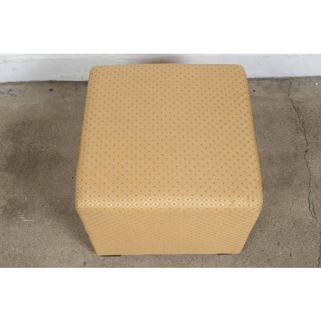 Late 20th Century Vintage Cube Upholstered Stools Moroccan Ottomans, Poufs, a Pair For Sale - Image 5 of 9