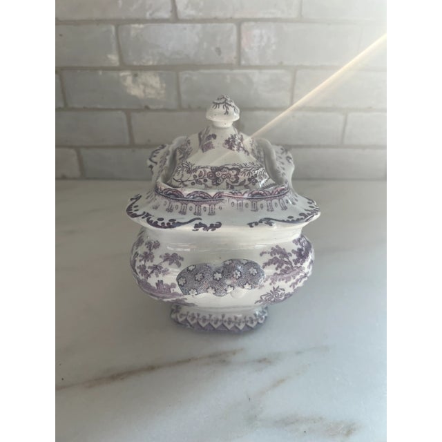 Antique Purple Transferware Staffordshire Sugar Bowl T. Mayer Longport Canova For Sale In Boston - Image 6 of 8