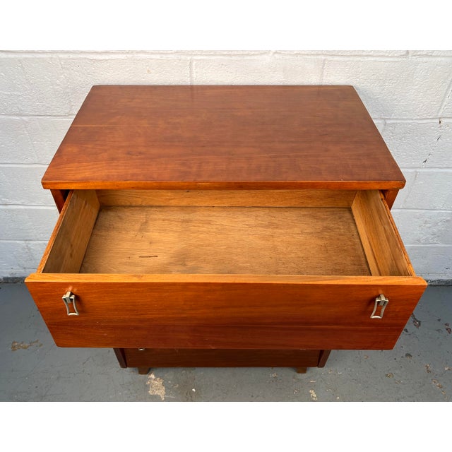 Mid 20th Century Modern Cherry Highboy Dresser by Bassett, Attributed For Sale - Image 10 of 15