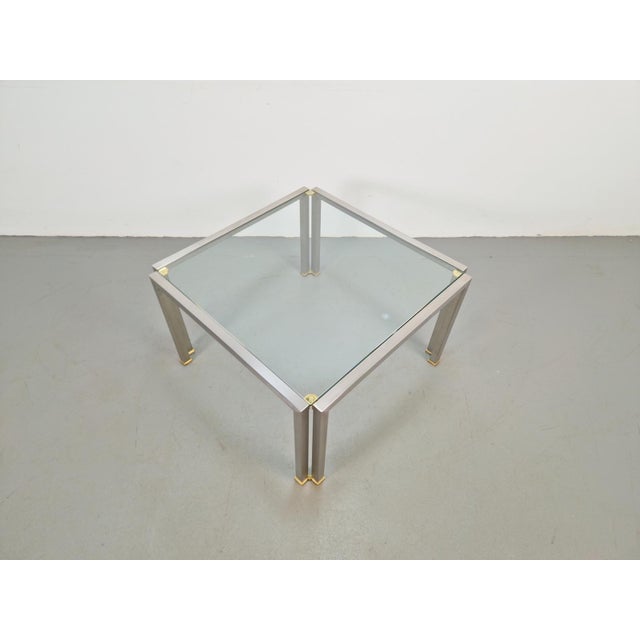 Hollywood Regency Regency T28 Coffee Table in Brass and Glass from Peter Ghyczy, 1970s For Sale - Image 3 of 18