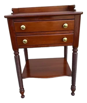 Willett Wildwood Furniture Solid Cherry 2 Drawer 2 Tier Nightstand Bedside Table