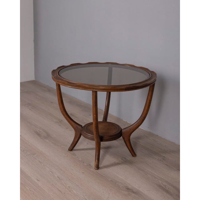 Vintage Italian Wood and Glass Coffee Table, 1950s For Sale - Image 12 of 12