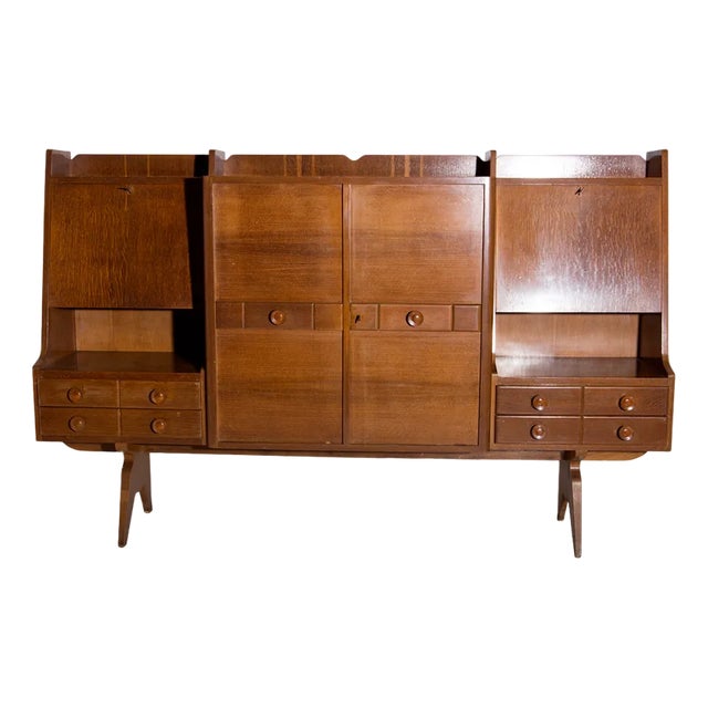 Italian Tall Wooden Cabinet, 1950 For Sale
