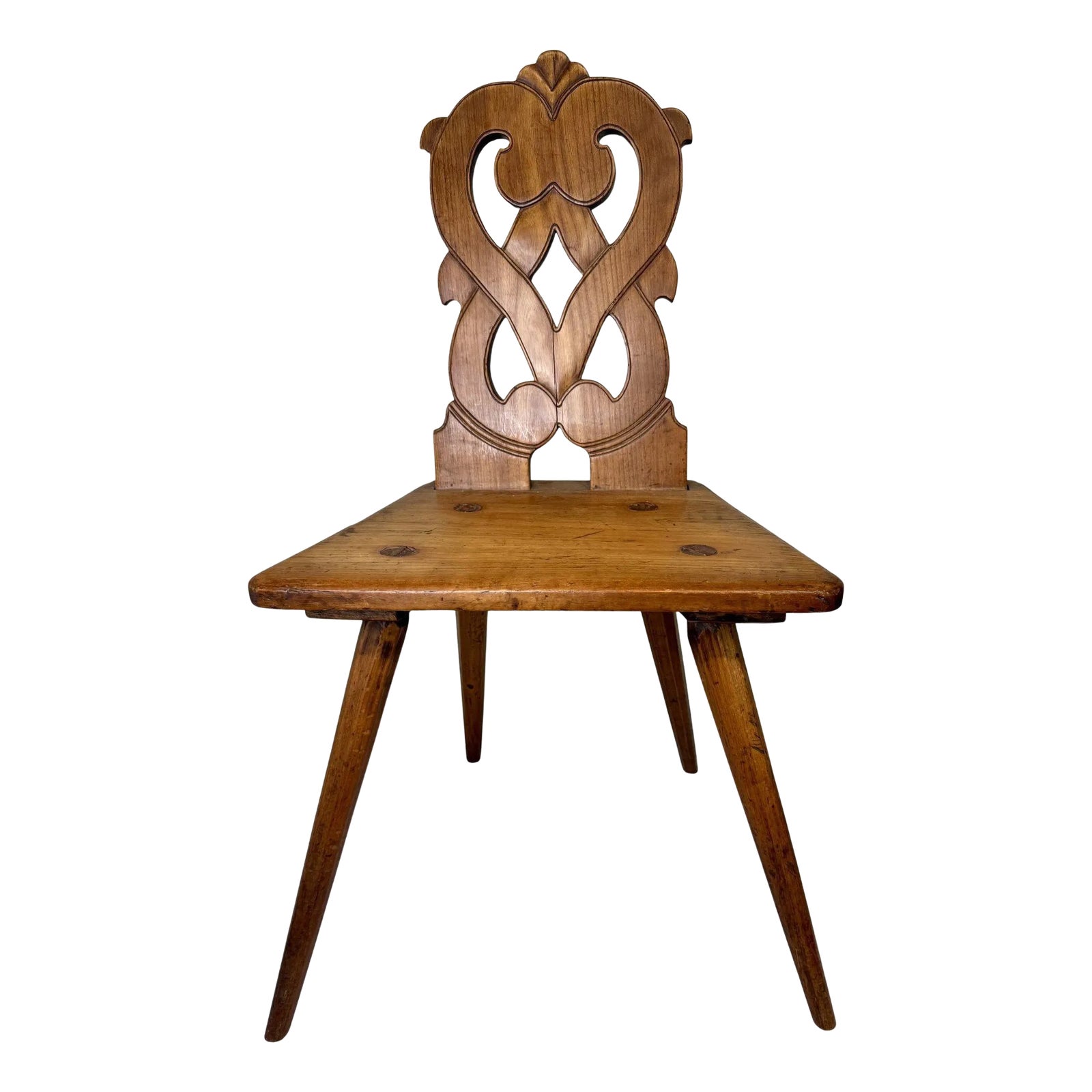 19th Century Provençal Walnut Wood Chair, Reims, France | Chairish