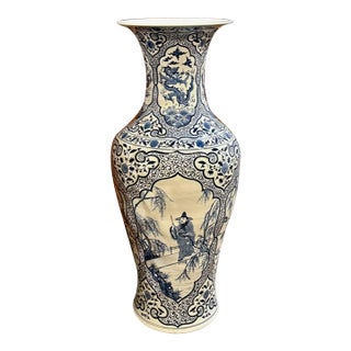 Palace Size Chinese Blue and White Vase For Sale