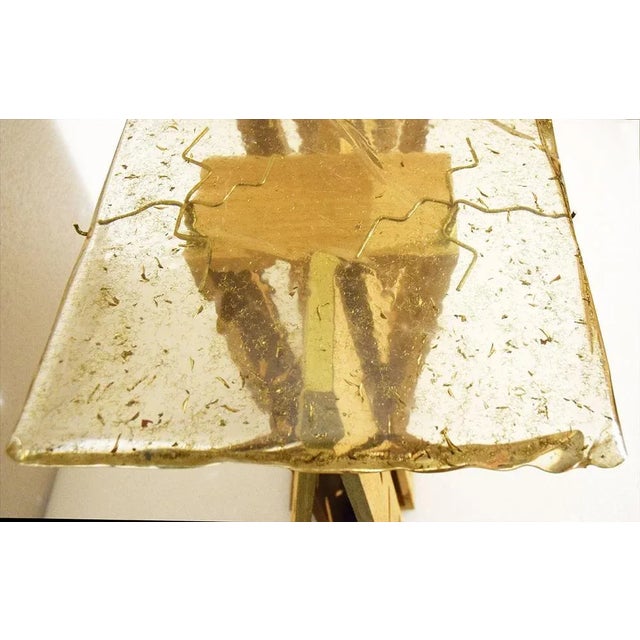 Console Table in Exotic Wood with Resin Top, 1990s For Sale - Image 9 of 13