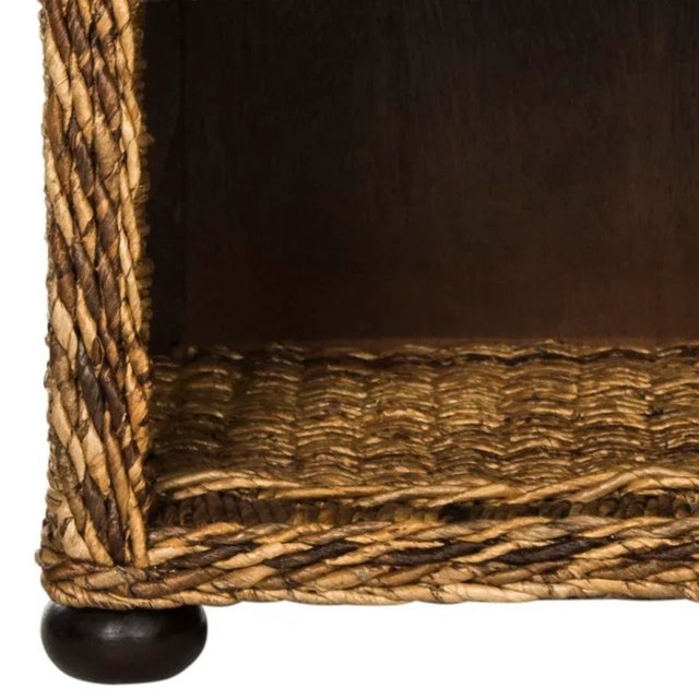 Natural Brown Wicker Nightstand With Drawer And 8"H Storage in Natural Abaca Brown For Sale - Image 9 of 10