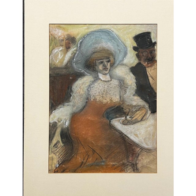 Gerhard Gyllenhammar, Lady, 1912, Pastel & Charcoal Drawing For Sale