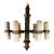 Spanish Hand-Forged Iron Chandelier, Rustic Style, Six Lights, 1930s For Sale