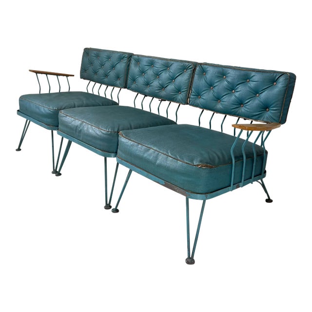 Vintage Woodard Outdoor Patio Sectional Sofa, Attributed For Sale